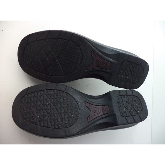 ARIAT EUR 36.5 US 6.5M CORDOVAN BROWN LEATHER CLOG PLATFORM MEDIUM HEEL SHOE - Picture 7 of 7